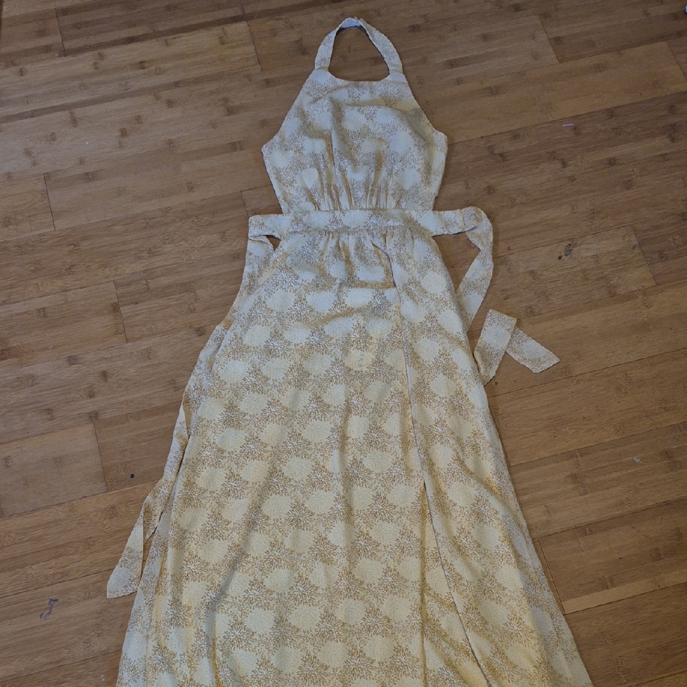 Chic Mustard Halter Maxi Dress